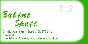 balint spett business card